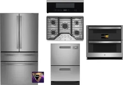 5 Piece Package Includes Refrigerator, Cooktop, Wall Oven, Microwave And Dishwasher